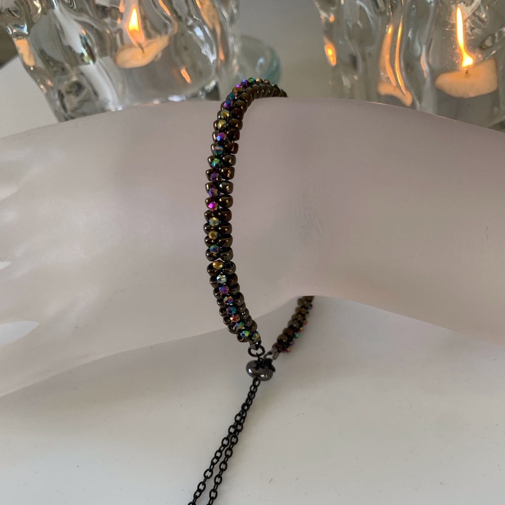 Handmade Tennis Bracelet in Dark Bronze